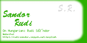 sandor rudi business card